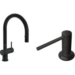 Set rubinetto da cucina Franke Active Neo 115.0653.404, dispenser di liquidi Franke Comfort 112.0753.277