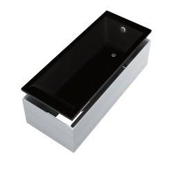 Schedline Maio Black Mat SET vasca da bagno con supporto 160x75 cm nero 3WST.MS2P-16075/C/MG