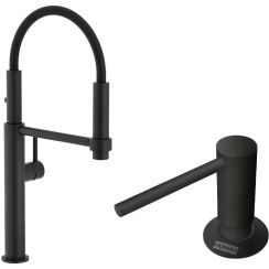 Set rubinetto da cucina Franke Pescara 360 115.0545.136, dispenser di liquidi Franke Comfort 112.0753.277