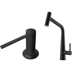 Set rubinetto da cucina Franke Icon 115.0625.190, dispenser di liquidi Franke Comfort 112.0753.277