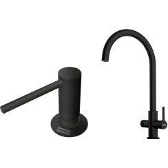 Set rubinetto da cucina Franke Lina 120.0730.807, dispenser di liquidi Franke Comfort 112.0753.277