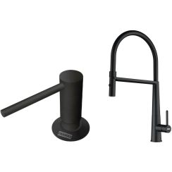 Set rubinetto da cucina Franke Icon Semi-Pro 115.0690.598, dispenser di liquidi Franke Comfort 112.0753.277