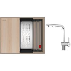Set lavello in granito Franke Kanon 125.0749.657, rubinetto da cucina Franke Atlas Neo 115.0741.710