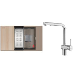 Set lavello in granito Franke Kanon 125.0749.667, rubinetto da cucina Franke Atlas Neo 115.0741.710