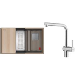 Set lavello in granito Franke Kanon 125.0749.677, rubinetto da cucina Franke Atlas Neo 115.0741.710