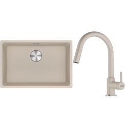 Set lavello in granito Franke Maris 125.0751.421, rubinetto da cucina Franke Lina 115.0626.082