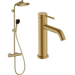 Hansgrohe Crometta set da bagno a parete con termostato con soffione oro 88002389