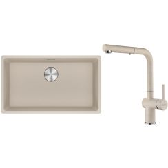 Set lavello in granito Franke Maris 125.0751.422, rubinetto da cucina Franke Active 115.0653.388