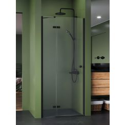 New Trendy Kalibra Black porta doccia 110 cm a battente nero opaca/vetro trasparente D-1014A