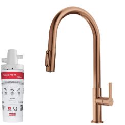 Set rubinetto da cucina Franke Maris Slim Clear Water J Pull-Out 120.0736.602, filtro sottolavello Franke Pro M Connect 150.0752.886
