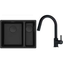 Set lavello in granito Franke Maris 125.0740.840, rubinetto da cucina Franke Lina 115.0626.055