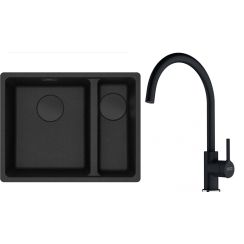 Set lavello in granito Franke Maris 125.0740.840, rubinetto da cucina Franke Lina 115.0626.020