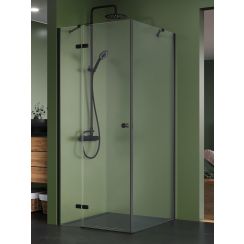 New Trendy Kalibra Black box doccia 80x70 cm rettangolare nero opaca/vetro trasparente K-5041