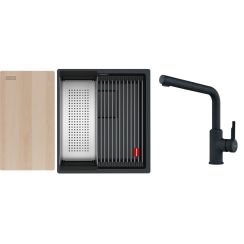 Set lavello in granito Franke Kanon 125.0749.652, rubinetto da cucina Franke Urban 115.0627.523