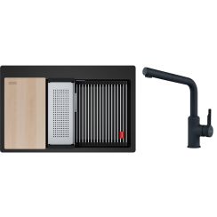 Set lavello in granito Franke Kanon 114.0749.641, rubinetto da cucina Franke Urban 115.0627.523