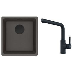 Set lavello in granito Franke Maris 125.0737.996, rubinetto da cucina Franke Urban 115.0627.523