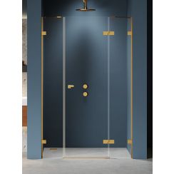 New Trendy Eventa Gold Brushed porta doccia 110 cm a battente oro spazzolata/vetro trasparente EXK-8234