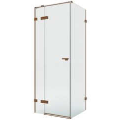 New Trendy Eventa Copper Brushed box doccia 100x80 cm rettangolare rame spazzolata/vetro trasparente EXK-8021