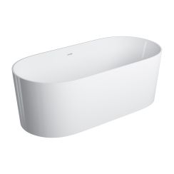 Omnires Ovo M+ vasca da bagno freestanding 160x75 cm ovale bianco OVO160WWZPBP