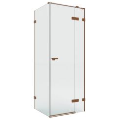 New Trendy Eventa Copper Brushed box doccia 110x90 cm rettangolare rame spazzolata/vetro trasparente EXK-8048