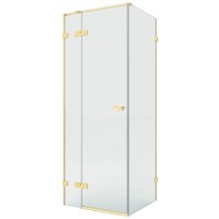 New Trendy Eventa Gold Brushed box doccia 120x90 cm rettangolare oro spazzolata/vetro trasparente EXK-8252