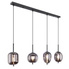 Globo Lighting Blacky lampada sospesa 4x40 W nero-fumé 15345-4