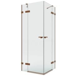 New Trendy Eventa Copper Brushed box doccia 120x80 cm rettangolare rame spazzolata/vetro trasparente EXK-8088