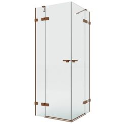 New Trendy Eventa Copper Brushed box doccia 120x110 cm rettangolare rame spazzolata/vetro trasparente EXK-8091