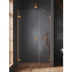 New Trendy Oxia Copper Brushed porta doccia 120 cm a battente rame spazzolata/vetro trasparente AXJ-0674-WU