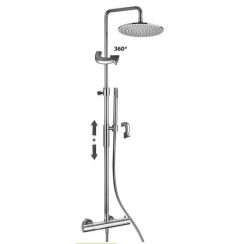 Paffoni Light set doccia a parete con termostato con soffione acciaio ZCOL646LIQST