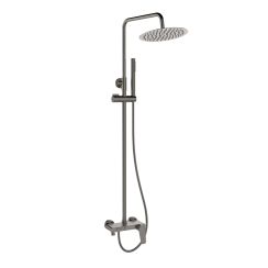 Invena Alonia set per vasca e doccia a parete con soffione grafite AU-70-D24V