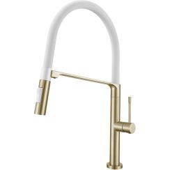 Ruvetti Azula rubinetto da cucina verticale bianco-oro/oro antico 1011PVD-CHWH