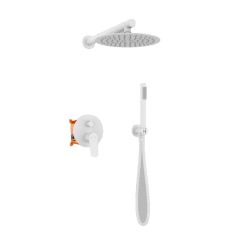 Invena Alonia set doccia da incasso con soffione bianco BS-70-002