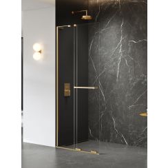 New Trendy Smart Gold Brushed parete doccia walk-in 100 cm oro spazzolata/vetro trasparente EXK-7636-WL