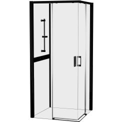 New Trendy Prime Black box doccia 90x90 cm quadrato nero opaca/vetro trasparente K-5802