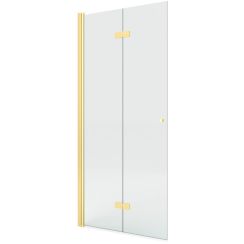 New Trendy New Soleo Gold Brushed parete doccia walk-in 90 cm oro spazzolata/vetro trasparente K-5773