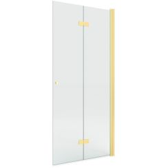 New Trendy New Soleo Gold Brushed parete doccia walk-in 100 cm oro spazzolata/vetro trasparente K-5776