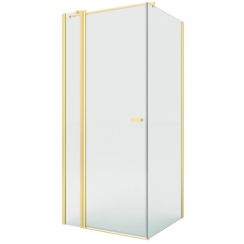 New Trendy New Soleo Gold Brushed box doccia 90x75 cm rettangolare oro spazzolata/vetro trasparente K-5417-WP
