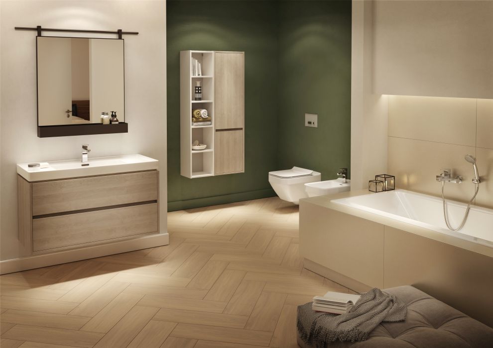 Bagno elegante in colore verde